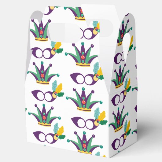 Mardi Gras Mask and Crown Festival Pattern Geschenkschachtel (Geöffnet)