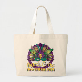 Mardi Gras Mask Bag 2024 - New Orleans Jumbo Stoffbeutel