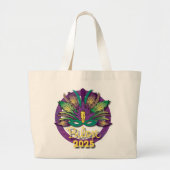 Mardi Gras Mask Bag 2025 - Biloxi, MS Jumbo Stoffbeutel (Vorne)