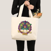 Mardi Gras Mask Bag 2025 Jumbo Stoffbeutel (Vorderseite (Produkt))