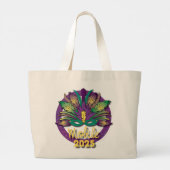 Mardi Gras Mask Bag 2025 - Mobile, AL Jumbo Stoffbeutel (Rückseite)