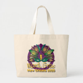 Mardi Gras Mask Bag 2025 - New Orleans Jumbo Stoffbeutel