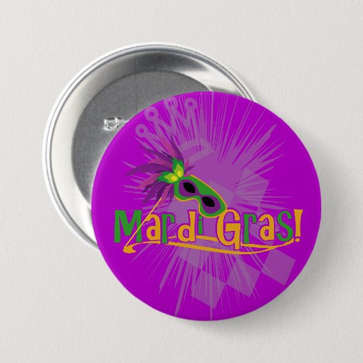 Mardi Gras Mask Button (Vorne & Hinten)