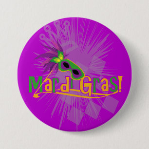 Mardi Gras Mask Button