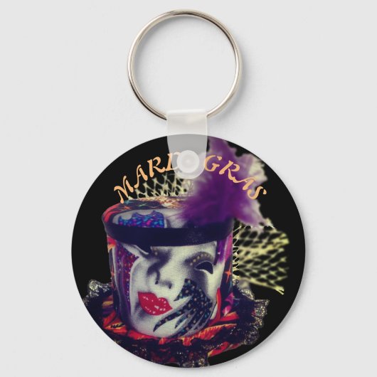 Mardi Gras Mask Colourful Schlüsselanhänger (Vorderseite)