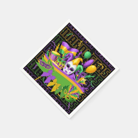 MARDI GRAS Mask Coquette Bows Serviette (Ecke)