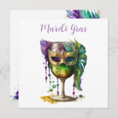 Mardi Gras Mask Einladung (Vorne/Hinten)