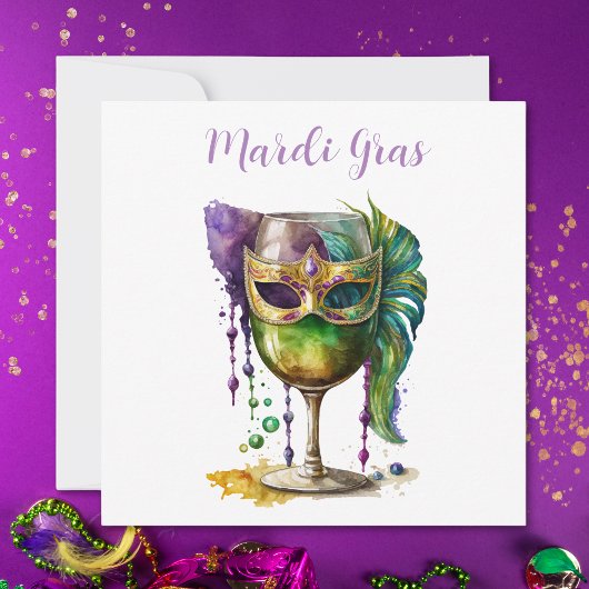 Mardi Gras Mask Einladung