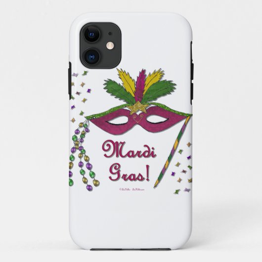 Mardi Gras Mask Feather Beads Case-Mate iPhone Hülle (Rückseite)