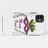 Mardi Gras Mask Feather Beads Case-Mate iPhone Hülle (Rückseite (Horizontal))