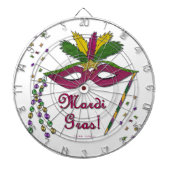 Mardi Gras Mask Feather Beads Dartscheibe (vorne)