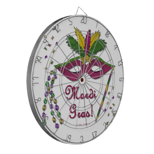 Mardi Gras Mask Feather Beads Dartscheibe (Vorderseite Links)