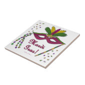 Mardi Gras Mask Feather Beads Fliese (Seite)