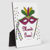 Mardi Gras Mask Feather Beads Fotoplatte (Seite)