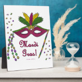 Mardi Gras Mask Feather Beads Fotoplatte (Seite)