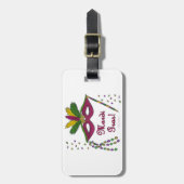 Mardi Gras Mask Feather Beads Gepäckanhänger (Vorderseite vertikal)