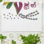 Mardi Gras Mask Feather Beads Geschirrtuch (Gefaltet)