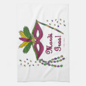 Mardi Gras Mask Feather Beads Geschirrtuch (Vertikal)