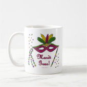 Mardi Gras Mask Feather Beads Kaffeetasse (Links)