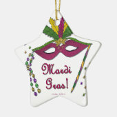 Mardi Gras Mask Feather Beads Keramik Ornament (Links)