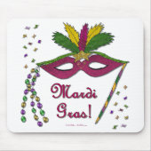 Mardi Gras Mask Feather Beads Mousepad (Vorne)