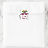 Mardi Gras Mask Feather Beads Runder Aufkleber (Tasche)