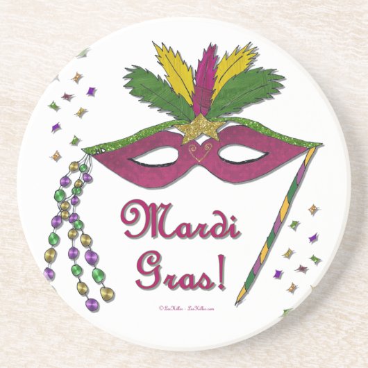 Mardi Gras Mask Feather Beads Untersetzer (Vorne)