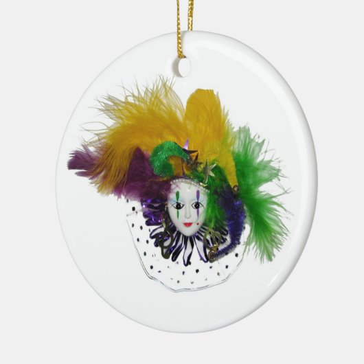 Mardi Gras Mask Jester Keramikornament (Links)