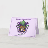 💚 💜 💛 Mardi Gras Mask Karte (Vorderseite)