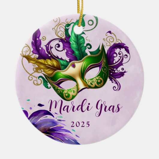 Mardi Gras Mask Keramik Ornament (Vorne)