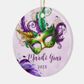 Mardi Gras Mask Keramik Ornament (Links)