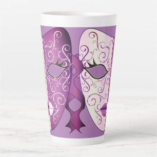 Mardi Gras Mask Latte Tasse II 17 oz
