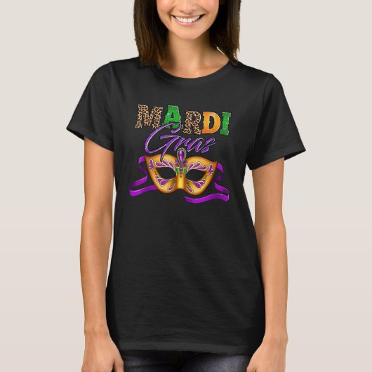 Mardi Gras Mask Leopard Costume Shirt Carnaval Par (Vorderseite)