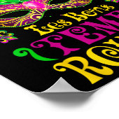 Mardi Gras Mask Ließ die gute Zeit Roll Fleur de l Poster (Ecke)