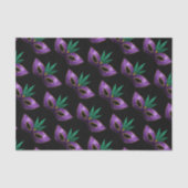 Mardi Gras Mask Lila-Green-Gold-Glitzern Seidenpapier (Vorderseite)