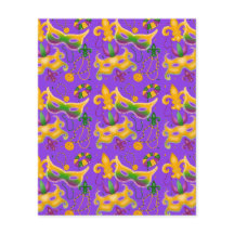 Mardi Gras Mask Lilie Beads King Cake