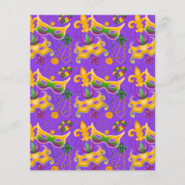 Mardi Gras Mask Lilie Beads King Cake