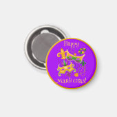 Mardi Gras Mask Lilie Beads King Cake Magnet (Vorderseite/Rückseite)