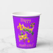 Mardi Gras Mask Lilie Beads King Cake Pappbecher (Vorderseite)