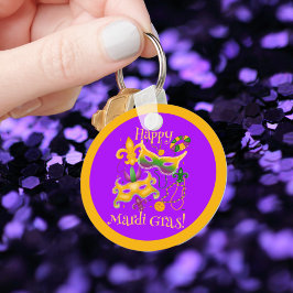 Mardi Gras Mask Lilie Beads King Cake Schlüsselanhänger
