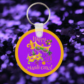 Mardi Gras Mask Lilie Beads King Cake Schlüsselanhänger