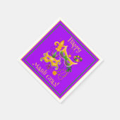 Mardi Gras Mask Lilie Beads King Cake Serviette (Ecke)
