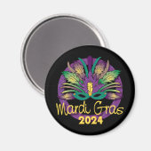 Mardi Gras Mask Magnet - 2024 (Vorderseite/Rückseite)