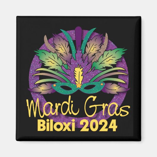 Mardi Gras Mask Magnet - 2024 - Biloxi, MS (Vorne)