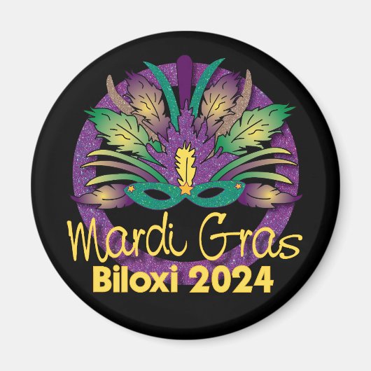 Mardi Gras Mask Magnet - 2024 - Biloxi, MS (Vorne)