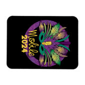 Mardi Gras Mask Magnet - 2024 - Mobile (Horizontal)