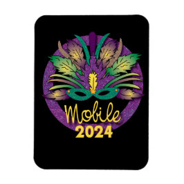Mardi Gras Mask Magnet - 2024 - Mobile