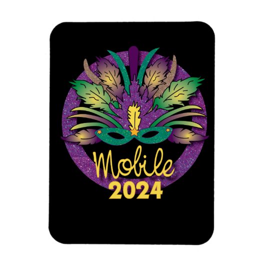 Mardi Gras Mask Magnet - 2024 - Mobile (Vertikal)