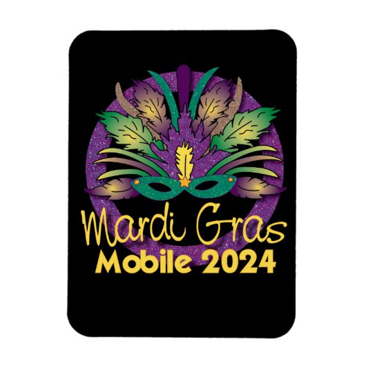 Mardi Gras Mask Magnet - 2024 - Mobile (Vertikal)