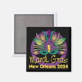 Mardi Gras Mask Magnet - 2024 - New Orleans (Vorderseite/Rückseite)